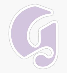 the letter c sticker is shown in white and purple with an oval design on it