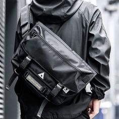 Oxford Black Cool Backpack - RZ235 Streetwear Bag For Men | Touchy Style Oxford Bags, Cross Body Sling Bag, Motorcycle Bag, Big Shoulders, Cross Bag, Messenger Bag Men, Cool Backpacks, Shoulder Messenger Bag, Personalize Bag