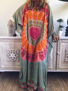 Affordable Multicolor Maxi Length Kaftan, Cheap Multicolor Bohemian Dresses, Cheap Multicolor Bohemian Kaftan, Plus Size Maxi Dress, Causal Dresses, Hippy Chic, Mexican Dresses, Plus Size Vintage, Plus Size Maxi