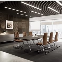 a conference room with chairs and a table in front of a large window that reads news orgatec 2018