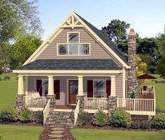 Master Up Cottage With Private Deck - 1,592 sq. ft. Total Living Area - 1,288 sq. ft. main floor & 304 sq. ft. upstairs - Plan 20111GA House Plans 1500 Sq Ft, Tudor Cottage House Plans, Small English Cottage, Coastal Cottage House Plans, Diy Garage Plans, Country Cottage House Plans, Country Bedrooms, Deck Building Plans, Garage Plans Detached