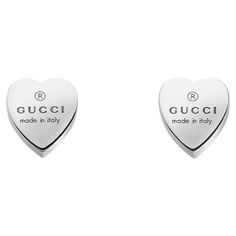 Gucci Engraved Heart Sterling Silver Earrings YBD223990001 Made in Italy with the finest quality 925 sterling silver, the Gucci Heart stud earrings are an elegant symbol of love. The contemporary design is completed by the Gucci trademark stamped on the heart. This item will arrive beautifully packaged in a unique Gucci presentation box. Elegant Symbol, Sterling Silver Heart Earrings, Silver Heart Earrings, Gucci Jewelry, Heart Stud Earrings, Heart Studs, Heart Earrings Studs, Love Symbols, Sterling Silver Heart