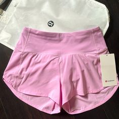 Brand New With Tags Lululemon Speed Up Hr Shorts 2.5” Color Vita Pink Size 2 And 4 Sold Out! Guaranteed Authentic Please Note I Do Not Respond To/Accept Low Ball Offers N229 N425 Lululemon 2.5 Shorts, Lulu Lemon Speed Up Shorts, Speed Ups Lululemon Outfit, Lululemon Size 2, Cute Outfits Athletic, Lululemon Wishlist, Lululemon Clothes, Pink Lululemon Shorts