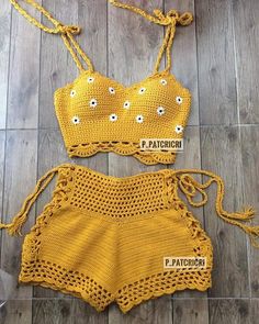 Crochet Top Outfit, Crochet Clothes For Women, Crochet Shorts, Haken Baby