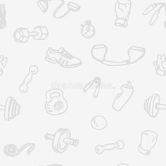 seamless pattern with gym equipment and dumbbells royalty free stock images for design