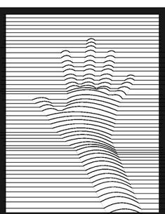 an abstract line drawing with wavy lines