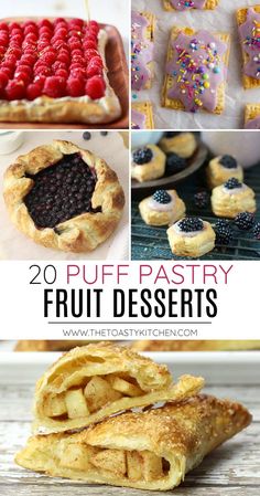 20 puff pastry fruit desserts with text overlay