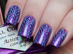 http://walerica.blogspot.ru/2015/03/born-pretty-el-corazon-gemstones-423469.html Leaf Nails, Stamped Nails, Sunset Nails, Crazy Nail Art, Eye Nail Art, Nagellack Trends, Nails Purple, Super Cute Nails