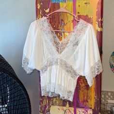 White Blouse In Large Brand New Bought From Fashion Q Never Worn Only To Try On. White Lace Top Blouse For Night Out, White Lace Top For Night Out, White Lace Trim Top For Night Out, Womens White Blouse, Women White Blouse, Aesthetic Clothing, White Blouse, New Wardrobe, Try On