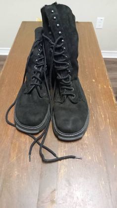 These are in great condition. Fully lined lace up Streetwear Lace-up Combat Boots With Laces, Casual Combat Boots With Laces, Casual Streetwear Boots With Lace-up Fastening, Streetwear Lace-up Combat Boots, Casual Streetwear Boots With Front Lace-up, Casual Suede Lace-up Hiking Boots, Casual Combat Boots With Lacing, Casual Lace-up Boots With Lacing, Dkny Boots