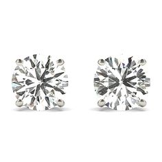 Sparkle and shine with our U Setting Four Prong Diamond Stud Earrings! These earrings feature stunning lab grown diamonds, providing the same brilliance and clarity as natural diamonds. The round stone design adds a classic touch, perfect for any occasion. Elevate your jewelry collection with these dazzling earrings. IGI certificates are provided for earrings with a total carat weight of 2.00 and above Timeless Cubic Zirconia Diamond Earrings With Prong Setting, Dazzling White Lab Grown Diamond Earrings, Classic Platinum Diamond Earrings With Brilliant Cut, Classic Platinum Brilliant Cut Diamond Earrings, Formal White Gold Diamond Earrings With Round Stone, Classic Brilliant Cut Diamond White Earrings, Timeless White Brilliant Cut Earrings, Classic Diamond Cut Diamond Earrings For Formal Occasions, Luxury Platinum Diamond Earrings With Single Diamond