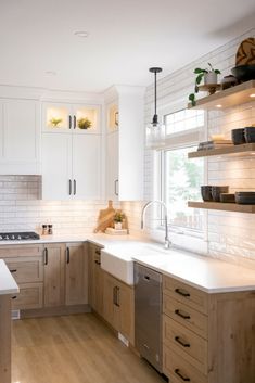 the kitchen is clean and ready for us to use in its new owner's home