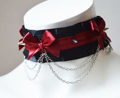 Gothic choker  Dracula's bride  kittenplay collar by Nekollars Goth Collar, Halloween Accessories Diy, Dracula's Brides, Vampire Necklace, Goth Princess, Etsy Halloween, Gothic Choker, Goth Choker, Gothic Chokers