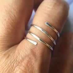 925 Sterling Silver Wrap Twist Spiral Ring, Minimal Simple Everyday Ring | eBay Minimalist Spiral Silver Jewelry, Minimalist Twisted Silver Ring, Minimalist Spiral Metal Ring Jewelry, Modern Sterling Silver Spiral Rings, Minimalist Sterling Silver Spiral Ring, Sterling Silver Thumb Rings, Jewelry Wishlist, Ring Minimal, Bring It Back