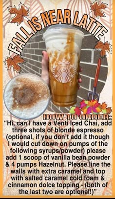 a poster with an image of a starbucks drink