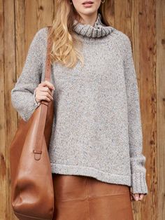 Grey Knitted Turtleneck Casual Plus Size Sweater Knitted Turtleneck, Plus Size Sweater, Plus Size Sweaters, Bucket Bag, Customer Support, Turtle Neck, Fast Delivery, Plus Size, Grey