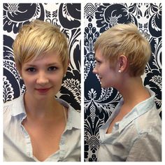 Multi-dimensional platinum pixie on Angie. Cut and color by Julie. ‪#‎fawnandfoxsalon‬ Dimensional Platinum, Haircut 2023, Platinum Pixie, Pixie Bob Hairstyles, Fancy Hair, Pixie Bob Haircut, Short Hair Pixie Cuts, Hair Pixie, Haircut Inspiration