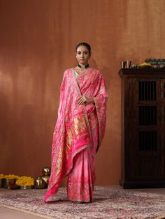 This Bandhani saree with Gotta Patti embroidery is a timeless masterpiece, blending traditional artistry with contemporary elegance. Crafted from pure Gajji silk in a striking red hue, it exudes grace and sophistication. Slub Silk Pre-draped Saree With Zari Work For Puja, Chanderi Pre-draped Saree With Motifs For Puja, Dola Silk Saree With Bandhani Print For Puja, Slub Silk Traditional Wear With Resham Embroidery For Puja, Traditional Slub Silk Wear For Puja With Resham Embroidery, Traditional Zari Work Slub Silk Wear For Puja, Semi-stitched Bandhani Print Traditional Saree, Unstitched Bandhani Print Traditional Wear, Traditional Slub Silk Wear With Zari Work For Puja