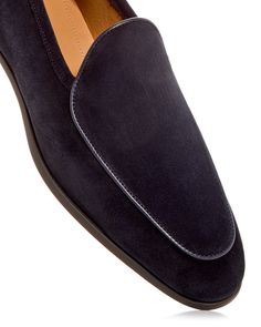 Find MAGNANNI Almond Toe Loafers Exclusive on Editorialist. Magnanni Men's Almond Toe Loafers - Exclusive.Color:Navy.Size:8.Material:Suede and leather upper, leather lining, rubber sole. Navy Loafers With Leather Sole For Work, Navy Suede Loafers For Formal Occasions, Blue Slip-ons With Suede Lining For Formal Occasions, Navy Dress Shoes With Rubber Sole For Business, Navy Business Dress Shoes With Leather Sole, Classic Blue Loafers With Suede Lining, Classic Navy Loafers With Leather Sole, Navy Slip-on Loafers With Stitched Sole, Classic Navy Leather Shoes With Leather Sole