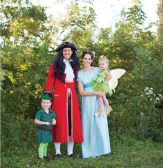 a family dressed up as peter pan and his friends