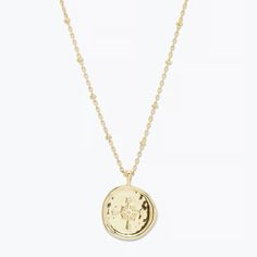 Gorjana Compass Coin Necklace - The Cottage Gold-tone Medallion Charm Necklace With Adjustable Chain, Adjustable Medallion Necklace, Adjustable Coin Necklace With Medallion, Adjustable Gold Medallion Coin Necklace, Adjustable Medallion Coin Necklace With Coin Pendant, Adjustable Gold Coin Necklace, Adjustable Medallion Coin Necklace With Pendant, Adjustable Gold Charm Necklaces With Locket, Adjustable Gold Medallion Charm Necklaces