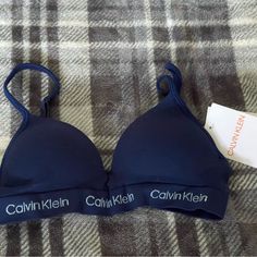 Calvin Klein Blue Stretch Bra For Loungewear, Blue Seamless Bra For Loungewear, Calvin Klein Bras, Wireless Bra, Womens Calvin Klein, Christmas List, Women's Intimates, Calvin Klein, Color Blue