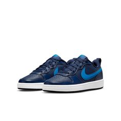 (GS) Nike Court Borough Low 2 'Navy Blue' BQ5448-403 - KICKS CREW Sporty Navy Sneakers For Skateboarding, Navy Low-top Skate Shoes For Sports, Nike Blue Skate Shoes For Skateboarding, Navy Skate Shoes With Round Toe For Sports, Navy Sporty Skate Shoes, Navy Sporty Skate Shoes For Sports, Navy Sporty Skate Shoes With Round Toe, Sporty Navy Skate Shoes With Round Toe, Sporty Navy Round Toe Skate Shoes