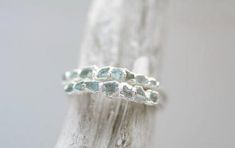 Aquamarine Band, Alternative Rings, Aquamarine Wedding Band, Rings Aquamarine, Wedding Band Silver, Aquamarine Wedding, Rustic Wedding Bands, Jewerly Ring, Aquamarine Birthstone