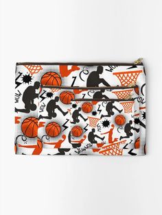 "Dynamic Comic Basketball Pattern - Vibrant Sports Design" Zipper Pouch for Sale by DesigntshirtWB | Redbubble