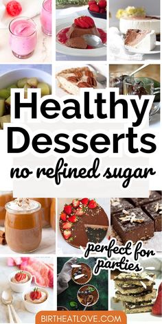 a collage of healthy desserts with text overlay