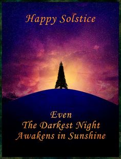 a poster with the words happy solstice on it