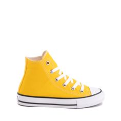 Converse Chuck Taylor All Star Hi Sneaker - Little Kid - Lemon Chrome | Journeys Yellow Converse, Color Converse, Shoe Size Chart Kids, New Street Style, Platform Converse, Basketball Star, Kids Converse, Star Sneakers, Converse Chuck Taylor All Star