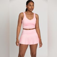 Baby Pink Pleated Tennis Skirt !! This Color Is Sold Out!! 85% Poly, 15% Spandex Sweat-Wicking Material Built-In-Shorts & Inside Pocket Brand New Just Took Out Of Bag For Pictures Fitted Pink Tennis Skirt With Built-in Shorts, Fitted Pleated Tennis Skirt For Workout, Fitted Pleated Swim Skirt For Sports, Sporty Pink Pleated Skort, Fitted Mini Skirt For Spring Workout, Pink Sports Skirt With Lining, Pink Sporty Skirted Skort, Pink Lined Sports Skirt, Fitted Pink Pleated Tennis Skirt