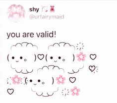 an image of some sheep with hearts and flowers on their backs that say, you are valid