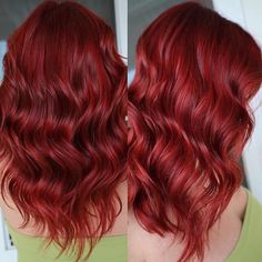 These bright red hair hues are very popular and every lady wants the today! This bright red hairstyle looks good on any occasion. The lovely photos in this collection can be your hair inspiration! // Photo Credit: @_danielledoeshair on Instagram Vibrant Red Hair Color Ideas, Bright Red And Dark Red Hair