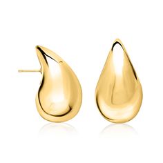 Ross-Simons - 14kt Yellow Gold Large Teardrop Earrings. An ample version of the incredibly popular style, our 14kt yellow gold large teardrop earrings emit a gorgeous glow from their high-polished finish. You'll be simply amazed by their style power, and ability to elevate any outfit with ease. Post/clutch, 14kt yellow gold large teardrop earrings. Gold Homecoming Jewelry, Gold Teardrop Earrings, Yellow Gold Teardrop Earrings, Modern Yellow Gold Teardrop Earrings For Anniversary, Modern Yellow Gold Teardrop Earrings For Formal Occasions, Elegant Yellow Gold Drop With Polished Finish, Modern Yellow Gold Pear-shaped Drop, Modern Pear Shaped Drop For Formal Occasions, Elegant Pear-shaped Drop With Polished Finish