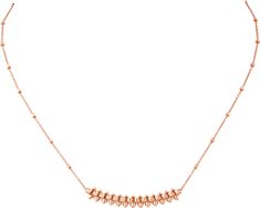 CRB7224744 - Clash de Cartier necklace Small Model - Pink gold - Cartier Rose Gold Diamond Necklace With Chain For Formal Occasions, Formal Rose Gold Diamond Necklace With Chain, Formal Rose Gold Necklace With Adjustable Chain, Formal Rose Gold Pendant Chain Necklace, Rose Gold Chain Necklace Fine Jewelry, Rose Gold Pendant Necklace With Box Chain, Cartier Rose Gold Jewelry With 17 Jewels, Cartier Yellow Gold Pendant Necklace, Luxury Cartier Rose Gold Necklace