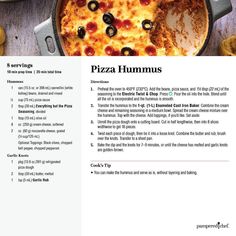 the recipe for pizza hummus is shown in this article