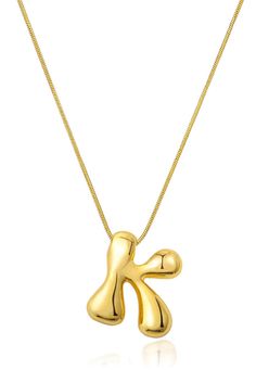 PRICES MAY VARY. K balloon initial necklace charm alphabet pendant balloon bubble letter necklace Balloon initial necklaces for women pendant made of brass with 18k gold plated color, soomth and shiny, not easy to rust, snack chain made of stainless steel, hypoallergenic, suitable for all-day wear. One Bead Chain for you to layer with cute bubble initial necklace to showcase your unique charm Balloon letter necklace size of pendant: 0.7"*0.78", Snack chain default size 18”with 2" extension chain Name Charm Necklace, Bubble Letter Necklace, Balloon Necklace, K Necklace, Xmas Wishlist, Alphabet Pendant, Alphabet Necklace, Bubble Letter