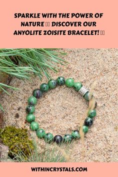 Embrace the enchanting beauty of nature with our stunning Natural Zoisite Bracelet. Crafted with care, this precious bracelet is adorned with captivating anyolite zoisite crystals, radiating positive energy and promoting healing from within. 🌟💎 Unlock a world of harmony and balance. 🌟💎 Embark on a transformative journey with our exquisite Anyolite Zoisite Bracelet! 🌈🌙 #anyolitezoisite #naturalzoisite #crystalbracelet Green Healing Stones Beaded Bracelets, Green Beaded Bracelets With Healing Stones, Green Beaded Bracelets For Healing, Green Beaded Stone Bracelets As Gift, Green Beaded Bracelets With Stones As Gift, Green Stone Bracelets As A Gift, Zoisite Crystal Meaning, Actinolite Meaning, Rhyolite Crystal Meaning