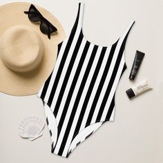 Swimsuit Onepiece Striped Black White Colors Vertical Striped Surfing Costume Swimming Swimmers Bikini Swimwear One-piece Bathing Suit - Etsy Fitted Black One Piece For Summer, Retro One-piece Swimwear For Vacation, Sleeveless Striped Tankini For Summer, Fitted Striped Swimwear For Poolside, Retro One-piece Swimwear For Beach, Sleeveless Striped Swimwear For Sunbathing, Fitted Black One-piece Swimwear For Sunbathing, Fitted Black One-piece For Sunbathing, Retro Fitted Summer Tankini