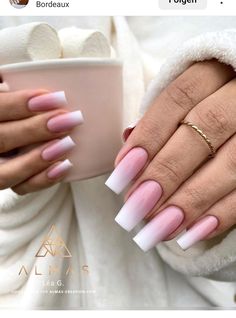 Pink Oval Nails, Baby Boomer Nails, Dance Nails, Pink Stiletto Nails, Baby Boomers Nails, Birthday Nail Designs, Squoval Nails, Luke 2, Shaped Nails