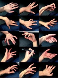 multiple images of hands doing different gestures