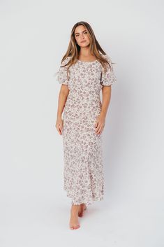 Discover effortless elegance in our charming Lucia Maxi Dress - it's already a favorite here at Worth Collective! This beautiful dress is cut on the bias, ensuring an ultra-flattering and feminine fit. The Lucia's puffed sleeves and flowy skirt only add to its vintage allure, and its gorgeous lilac floral print is spring-ready! Pair with pumps or dainty sandals for an extra-special event. FIT: Runs true to size. Fabric does not stretch; bias cut makes this dress more fitted through the waist and Worth Collective, Dress With Puffed Sleeves, Curve Model, Bias Cut Dress, Family Picture, Chiffon Maxi, Chiffon Maxi Dress, Effortless Elegance, Flowy Skirt