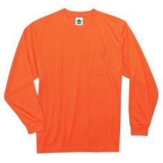 GloWear Unisex Non-Certified Long Sleeve T-Shirt Class Outfit, Orange Long Sleeve, Orange Shorts, Still Standing, Knitted Tshirt, Work Shirts, Neck Shirt, Shirt Price, Color Orange