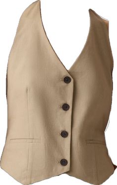 Beige Cotton Tank Top For Work, Fitted Cotton Tank Top With Pockets, Gap Linen Tops For Workwear, Fitted Cotton Button-up Vest, Beige Button-up Vest For Work, Gap Linen Button-up Tops, Cotton Tank Top With Button Closure For Work, Beige Cotton Vest With Button Closure, Classic Summer Vest With Buttons