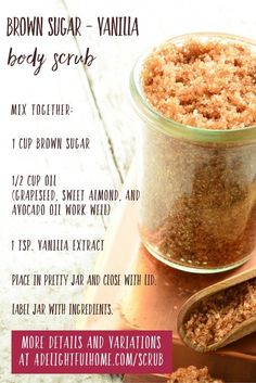 Make Sugar Scrub, Body Scrub Recipes, Diy Body Scrub Recipes, Diy Sugar Scrub Recipe, Body Scrub Recipe, Sugar Scrub Homemade, Scrub Corpo, Homemade Scrub, Sugar Scrub Recipe