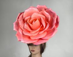 "This beautiful headband is perfect for wedding, party and other events. Big soft rose is light weight and attached to the headband. Rose is 18\" to 19\" in diameter. Please visit my other shop https://www.etsy.com/shop/LadyHatsBoutique?ref=seller-platform-mcnav I have designed & created each piece in my shop. All pieces are securely wrapped & boxed to prevent damage/breakage Thank you very much for shopping at my shop. Have a great day." Couture Fascinators, Rose Headband, Church Hat, Bridal Hat, Headband Wedding, Wedding Hat, Couture Bridal, Derby Party, Traditional Bride