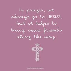 a cross with the words i'm prayer, we always go to jesus but it helps