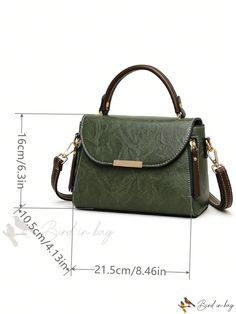 BirdinBag - Moderno y versátil bolso de piel con un diseño sencillo, perfecto para el uso diario. Trendy Faux Leather Flap Bag For Daily Use, Green Faux Leather Satchel Shoulder Bag, Green Faux Leather Crossbody Satchel, Trendy Faux Leather Flap Bag For Everyday Use, Green Large Capacity Flap Bag For Daily Use, Green Flap Bag With Large Capacity For Daily Use, Green Faux Leather Tote Satchel, Green Faux Leather Bag With Adjustable Strap, Green Faux Leather Shoulder Bag With Detachable Strap